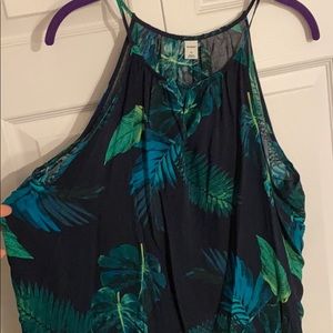 Old Navy Keyhole Style Tanktop navy blue and green